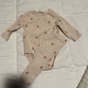 Zara bear bodysuit and pants set